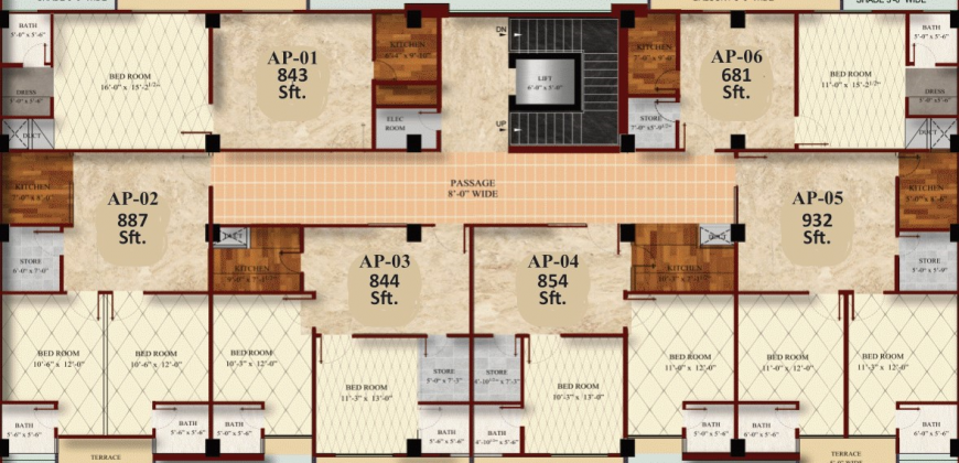 3rd floor ( 6 apartments )